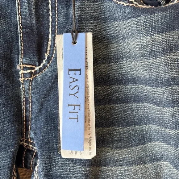 Grace in LA Dark Blue Boot Cut Jeans with Embroidered Details Size 26 - NWT - Picture 6 of 7